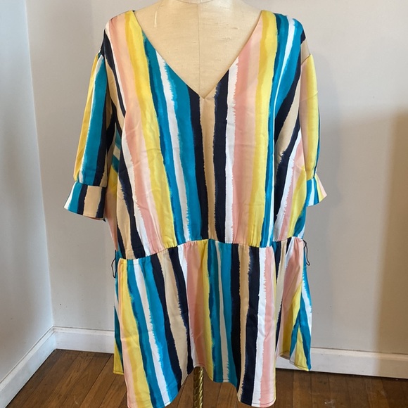 NEW Lane Bryant 28 beautiful blouse with belt - Picture 7 of 9